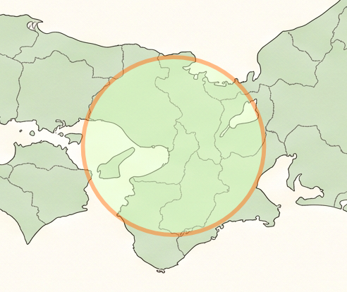 対応エリアの地図